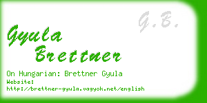 gyula brettner business card